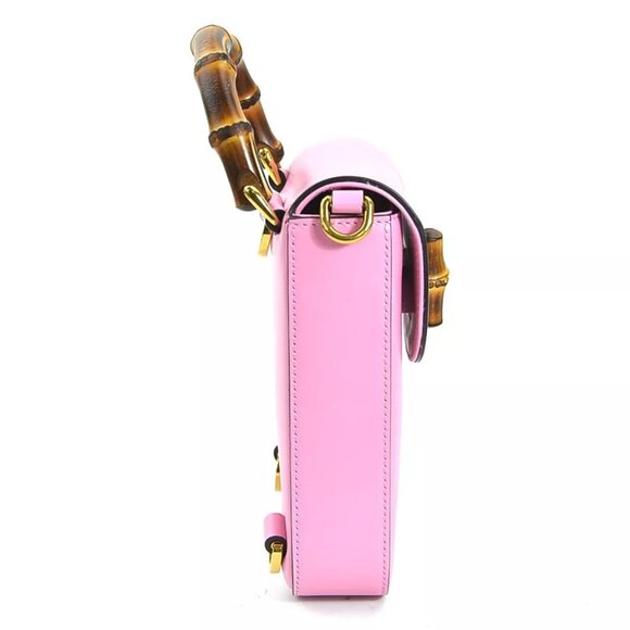 Auth GUCCI Bamboo Crossbody Shoulder Bag Backpack Pink Leather - Picture 3 of 15